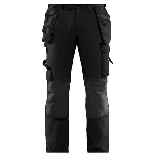 Blaklader 1522 Craftsmen 4-Way Stretch Trousers with Holster Pockets Black / Grey - KNEE PAD TROUSERS