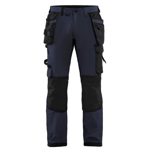 Blaklader 1522 Craftsmen 4-Way Stretch Trousers with Holster Pockets Navy / Black - KNEE PAD TROUSERS