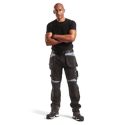 Blaklader 1555 Holster Pocket Craftsmen Work Trousers Black / Grey - KNEE PAD TROUSERS