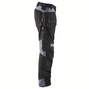 Blaklader 1555 Holster Pocket Craftsmen Work Trousers Black / Grey - KNEE PAD TROUSERS