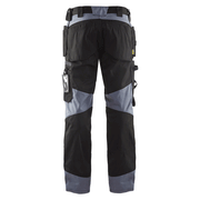 Blaklader 1555 Holster Pocket Craftsmen Work Trousers Black / Grey - KNEE PAD TROUSERS