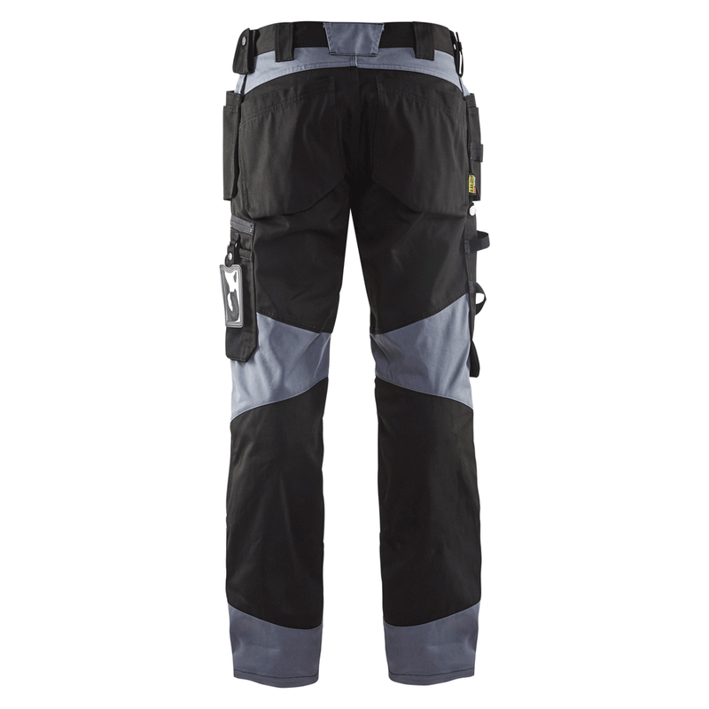 Blaklader 1555 Holster Pocket Craftsmen Work Trousers Black / Grey - KNEE PAD TROUSERS