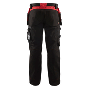 Blaklader 1555 Holster Pocket Craftsmen Work Trousers Black / Red - KNEE PAD TROUSERS