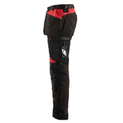 Blaklader 1555 Holster Pocket Craftsmen Work Trousers Black / Red - KNEE PAD TROUSERS