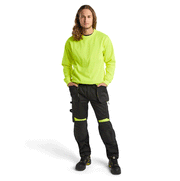 Blaklader 1555 Holster Pocket Craftsmen Work Trousers Black / Yellow - KNEE PAD TROUSERS