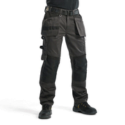 Blaklader 1555 Holster Pocket Craftsmen Work Trousers Dark Grey / Black - KNEE PAD TROUSERS