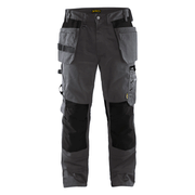 Blaklader 1555 Holster Pocket Craftsmen Work Trousers Dark Grey / Black - KNEE PAD TROUSERS
