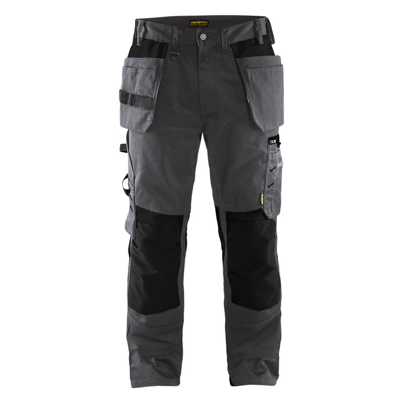 Blaklader 1555 Holster Pocket Craftsmen Work Trousers Dark Grey / Black - KNEE PAD TROUSERS