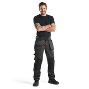 Blaklader 1555 Holster Pocket Craftsmen Work Trousers Dark Grey / Black - KNEE PAD TROUSERS