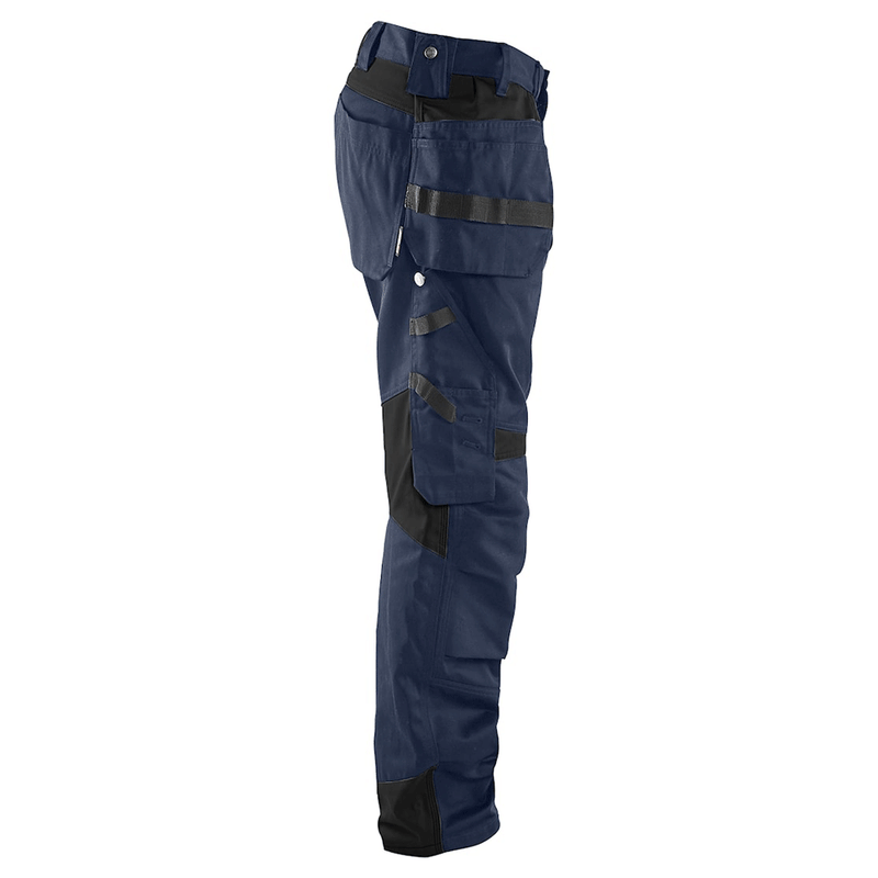 Blaklader 1555 Holster Pocket Craftsmen Work Trousers Dark Navy / Black - KNEE PAD TROUSERS