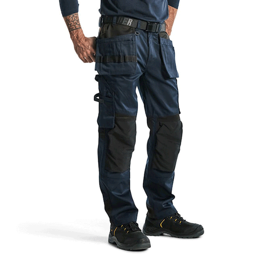 Blaklader 1555 Holster Pocket Craftsmen Work Trousers Dark Navy / Black - KNEE PAD TROUSERS