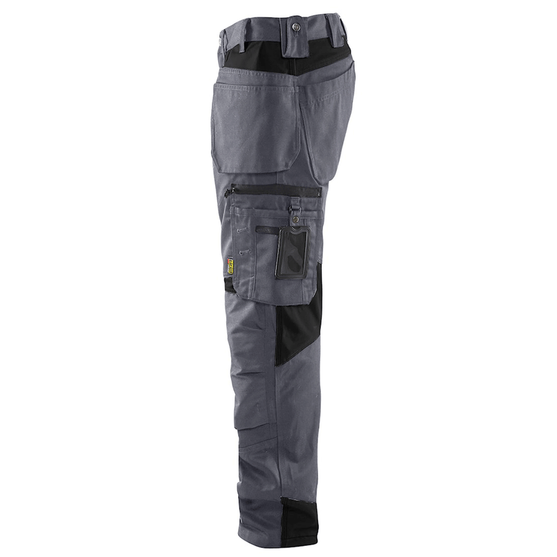 Blaklader 1555 Holster Pocket Craftsmen Work Trousers Grey / Black - KNEE PAD TROUSERS