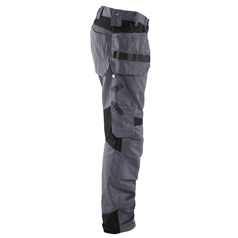Blaklader 1555 Holster Pocket Craftsmen Work Trousers Grey / Black - KNEE PAD TROUSERS