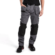 Blaklader 1555 Holster Pocket Craftsmen Work Trousers Mid Grey / Black - KNEE PAD TROUSERS