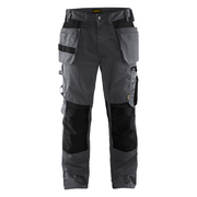 Blaklader 1555 Holster Pocket Craftsmen Work Trousers Mid Grey / Black - KNEE PAD TROUSERS