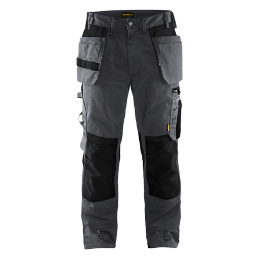 Blaklader 1555 Holster Pocket Craftsmen Work Trousers Mid Grey / Black - KNEE PAD TROUSERS