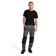 Blaklader 1555 Holster Pocket Craftsmen Work Trousers Mid Grey / Black - KNEE PAD TROUSERS