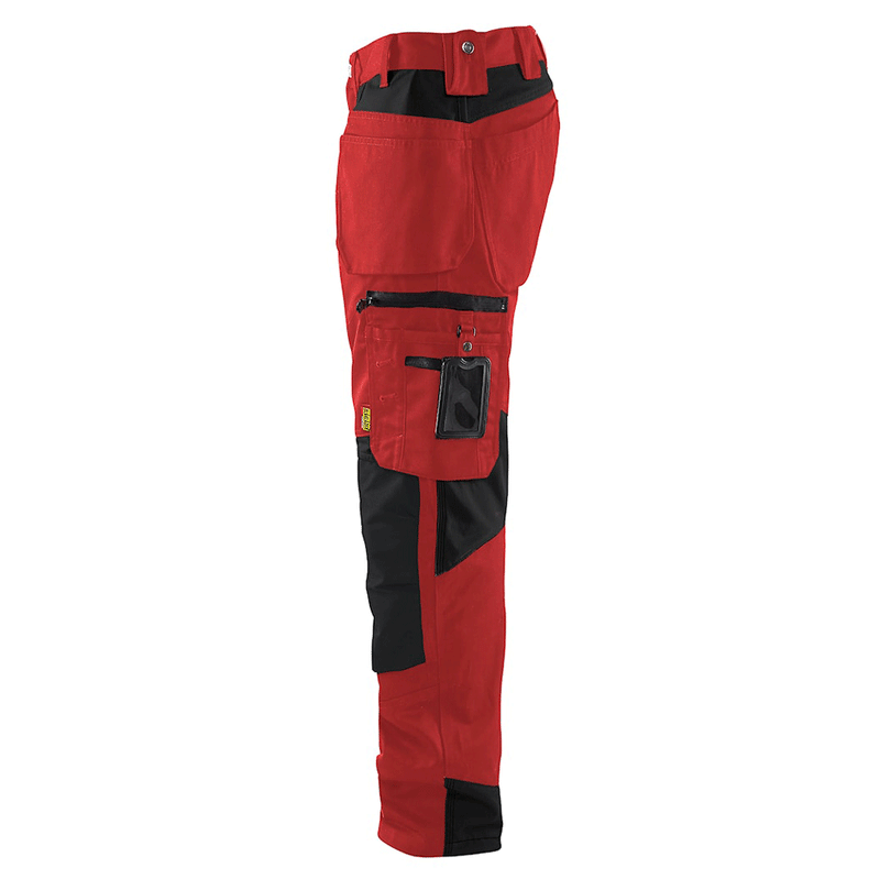 Blaklader 1555 Holster Pocket Craftsmen Work Trousers Red / Black - KNEE PAD TROUSERS