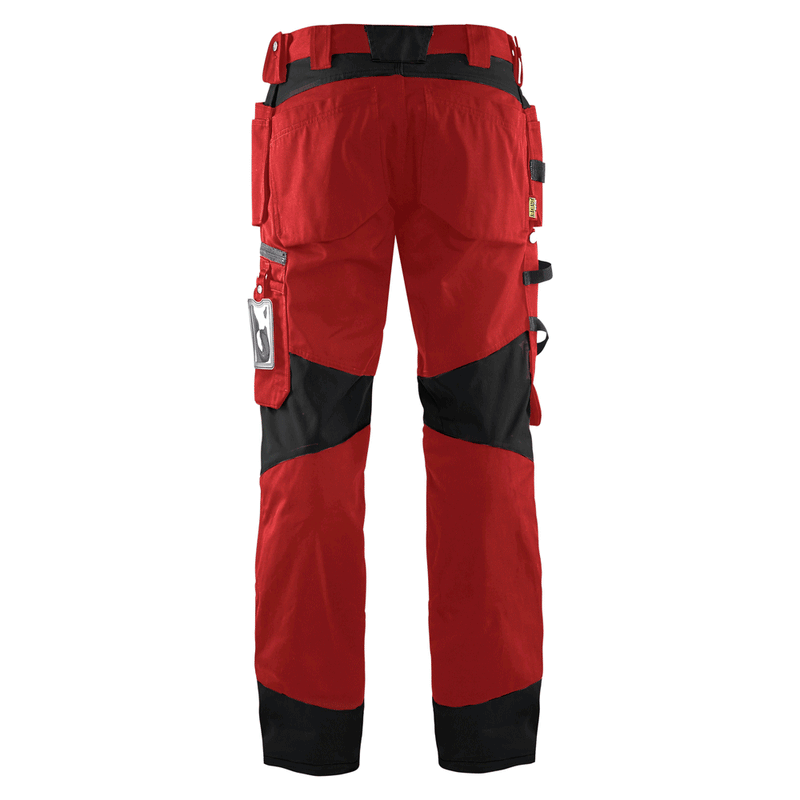 Blaklader 1555 Holster Pocket Craftsmen Work Trousers Red / Black - KNEE PAD TROUSERS