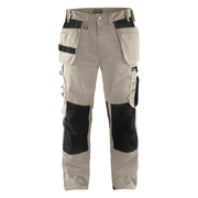 Blaklader 1555 Holster Pocket Craftsmen Work Trousers Stone / Black - KNEE PAD TROUSERS