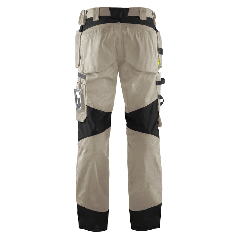 Blaklader 1555 Holster Pocket Craftsmen Work Trousers Stone / Black - KNEE PAD TROUSERS