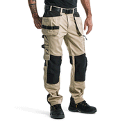 Blaklader 1555 Holster Pocket Craftsmen Work Trousers Stone / Black - KNEE PAD TROUSERS