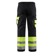 Blaklader 1584 Hi-Vis Professional Drivers Work Trousers Black / Yellow - HI-VIS TROUSERS