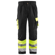 Blaklader 1584 Hi-Vis Professional Drivers Work Trousers Black / Yellow - HI-VIS TROUSERS