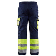 Blaklader 1584 Hi-Vis Professional Drivers Work Trousers Blue / Yellow - HI-VIS TROUSERS