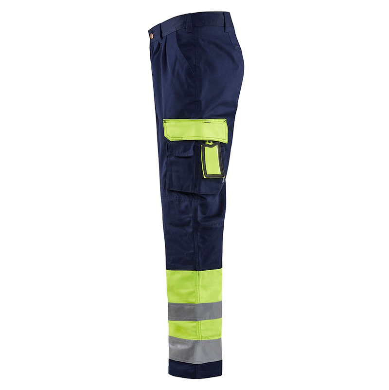 Blaklader 1584 Hi-Vis Professional Drivers Work Trousers Blue / Yellow - HI-VIS TROUSERS