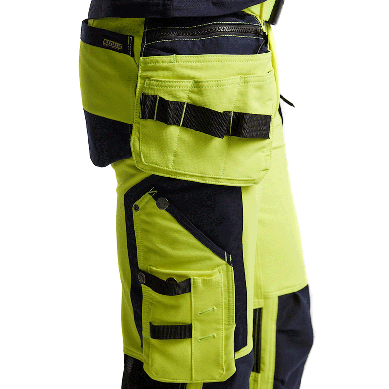 Blaklader 1997 Hi-Vis 4-Way Stretch Holster Pocket Kneepad Work Trousers Hi-Vis Yellow/Black Waist 30" Leg 32" - Apparel & Accessories > Clothing > Uniforms & Workwear > Contractor Pants & Coveralls SALE TROUSERS