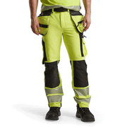 Blaklader 1997 Hi-Vis 4-Way Stretch Holster Pocket Kneepad Work Trousers Hi-Vis Yellow/Black Waist 30" Leg 32" - Apparel & Accessories > Clothing > Uniforms & Workwear > Contractor Pants & Coveralls SALE TROUSERS