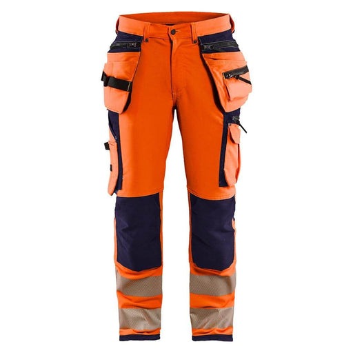 Blaklader 1997 Hi-Vis 4-Way Stretch Holster Pocket Kneepad Work Trousers Orange/Navy Blue, 34" Waist Long Leg - Apparel & Accessories > Clothing > Pants > Cargo Pants SALE HI-VIS TROUSERS