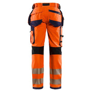 Blaklader 1997 Hi-Vis 4-Way Stretch Holster Pocket Kneepad Work Trousers Orange/Navy Blue, 32" Waist Regular Leg - Apparel & Accessories > Clothing > Uniforms & Workwear > Contractor Pants & Coveralls SALE HI-VIS TROUSERS