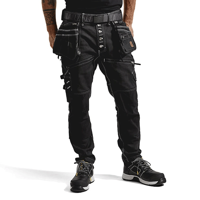 Blaklader 1999 Craftmens Denim Holster Pocket Stretch Work Trouser X1900 - KNEE PAD TROUSERS
