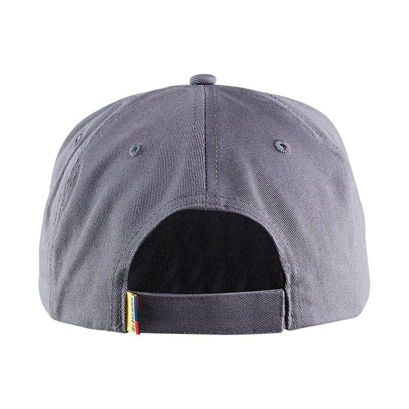 Gray cap with a small logo on the back against a white background