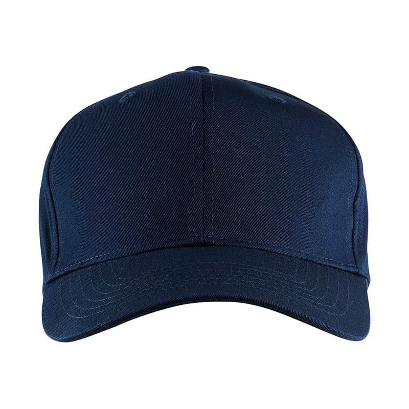 Navy blue baseball cap on a white background