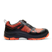 Black and orange safety work shoe on a white background