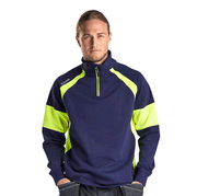 Blaklader 3550 1/4 Zip Sweatshirt with Hi-Vis Panels - SWEATSHIRTS