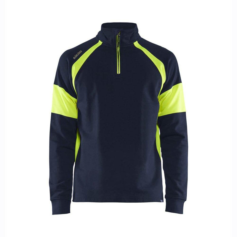 Blaklader 3550 1/4 Zip Sweatshirt with Hi-Vis Panels - SWEATSHIRTS