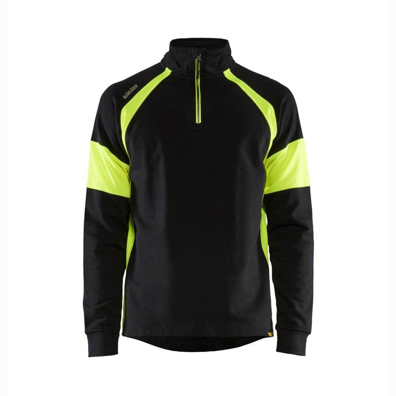 Blaklader 3550 1/4 Zip Sweatshirt with Hi-Vis Panels - SWEATSHIRTS
