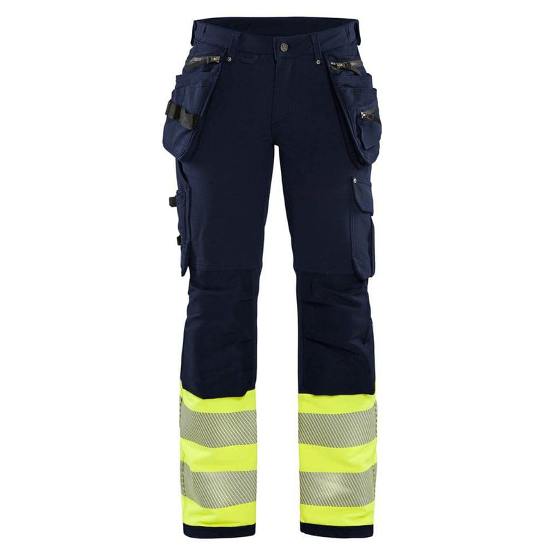 Blaklader 7193 Women's Hi-Vis 4-Way Stretch Holster Pocket Trousers - WOMENS HI-VIS CLOTHING