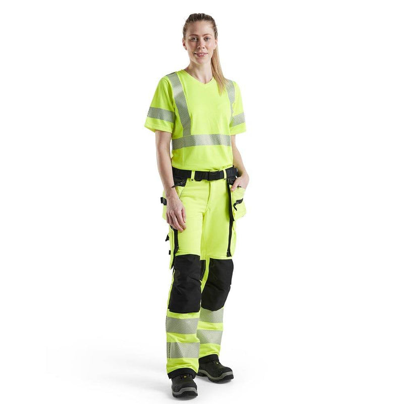 Blaklader 7197 Womens Hi-Vis 4-Way Stretch Holster Pocket Work Trouser - WOMENS TROUSERS