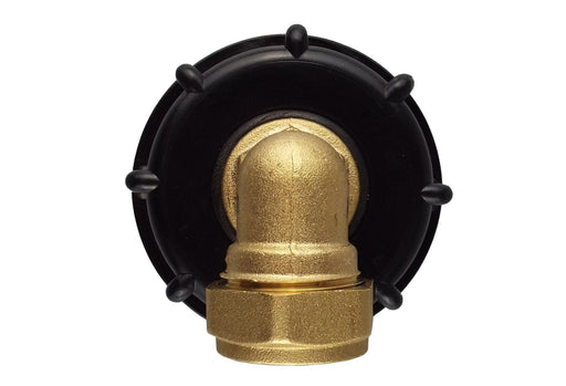 IBC 2” S60X6 Cap with Brass Compression Elbow ¾” BSP – 22mm - Home & Garden > Lawn & Garden