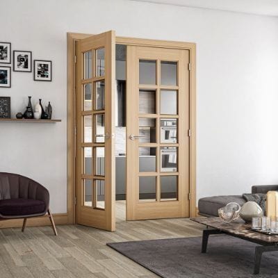 Bristol Oak Unfinished Bevelled Glaze Internal Door - All Sizes - Doors