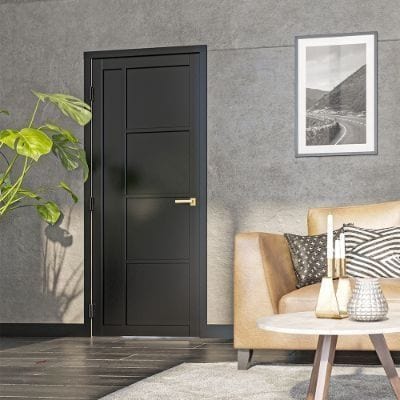 Brixton Black Prefinished Internal Door - All Sizes - Doors