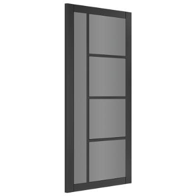 Brixton Black Prefinished Tinted Glazed Internal Door - All Sizes - Doors