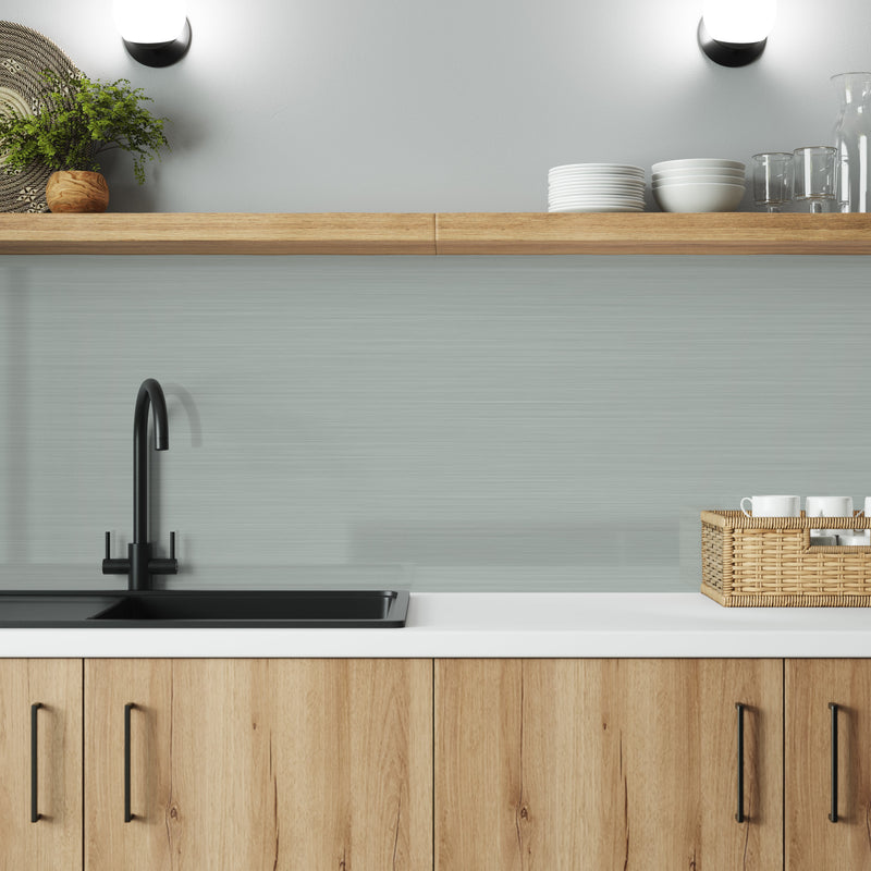 Bushboard Alloy Brushed Steel Aluminium Feature Kitchen Splashback