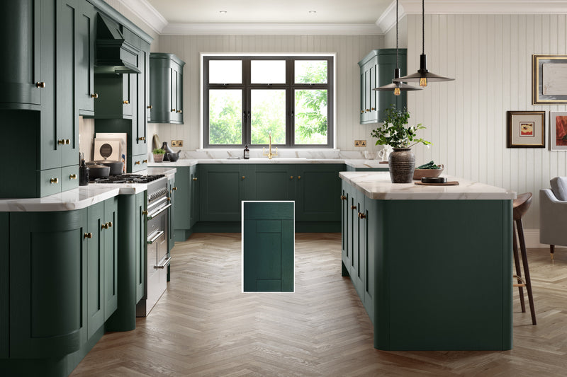 Buckingham Wood Grain Shaker Fir Green- Replacement Kitchen Doors (1060mm High) -