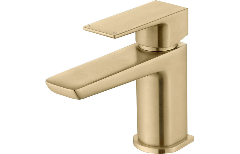 Bugle Cloakroom Basin Mixer & Waste - Brushed Brass -